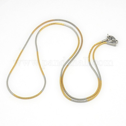 Unisexe à la mode 201 acier inoxydable colliers de chaîne de serpent NJEW-L043-06M-1