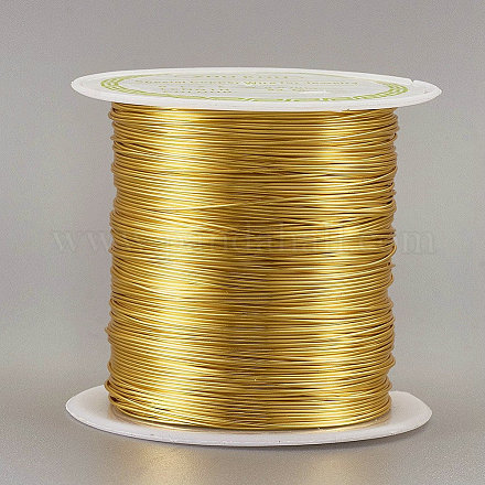ジュエリー製作のための丸い銅線銅ビーズワイヤー  長持ちメッキ  ゴールド  0.3mm  約236.22フィート（72m）/ロール YS-TAC0004-0.3mm-03-1