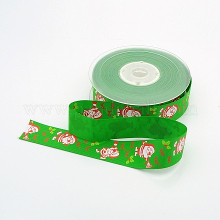 Рождество Санта-Клаус печатных полиэстер Grosgrain ленты для упаковки рождественский подарок SRIB-M009-01-1