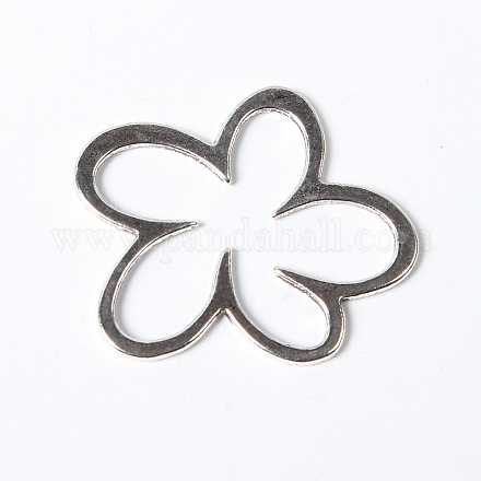 Antique Silver Tibetan Style Alloy Flower Link Rings X-LF9061Y-1