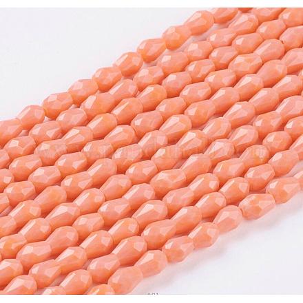 Chapelets de perles en verre opaque de couleur unie X-GLAA-A036-G06-1