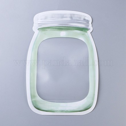 再利用可能なボトル形状のジッパーシールバッグ  新鮮な気密シール食品保存袋  ナッツキャンディークッキー用  スレートグレイ  24.7x16.7cm OPP-Z001-03-C-1