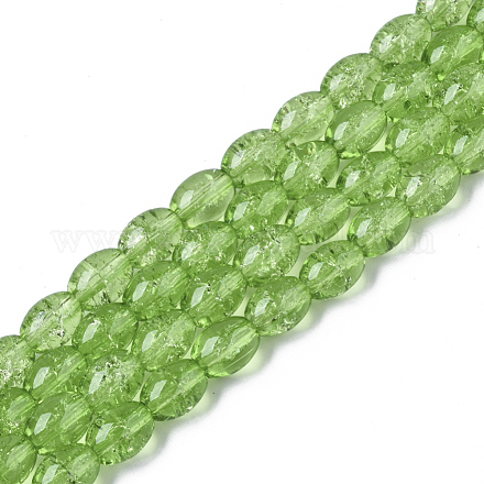 Transparent Crackle Glass Beads Strands DGLA-S085-6x8-13-1