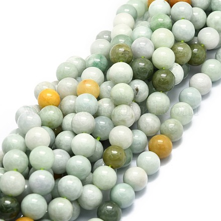 Fili di perle di giada naturale myanmar G-E576-08B-1