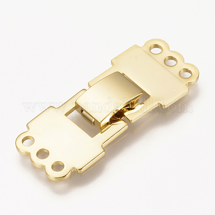 Brass Fold Over Clasps X-KK-Q735-240G-1