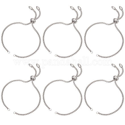 Sunnyclue 8 pièces réglable 304 bracelets coulissants en acier inoxydable faisant STAS-SC0006-03P-1