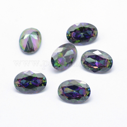 Cubic Zirconia Pointed Back Cabochons X-ZIRC-L066-8x6mm-001-1