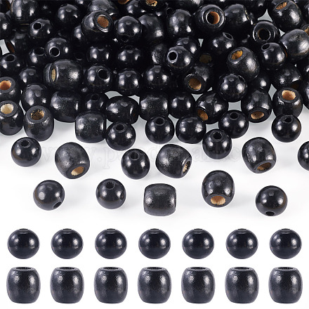 200 шт. 2-х видов окрашенных бусин из натурального кленового дерева WOOD-TA0002-80-1