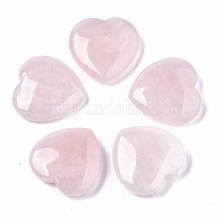 Piedra de amor de corazón de cuarzo rosa natural G-S364-069-1