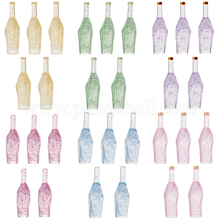 Gorgecraft 30 Stück 6 Farben transparente Harzflaschen-Cabochons CRES-GF0001-04-1