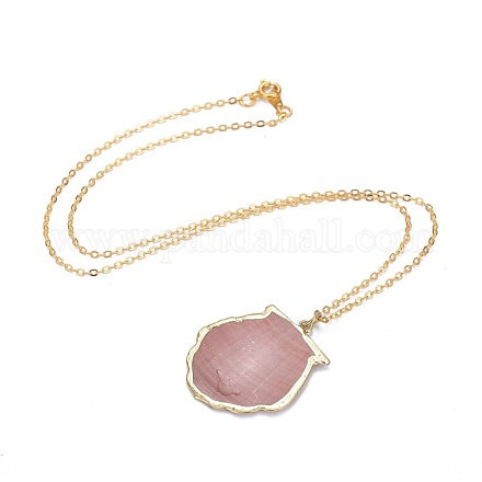 Electroplate Shell Pendant Necklaces NJEW-JN02372-1