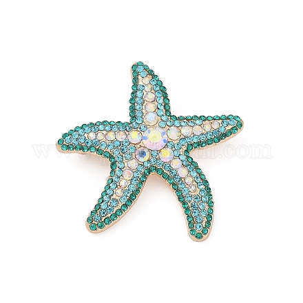 Брошь из цинкового сплава с изумрудными стразами JEWB-C040-01A-G-1