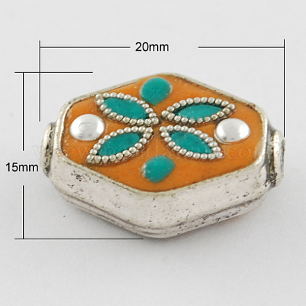 Handmade Indonesia Beads IPDL-R029-04AG-1