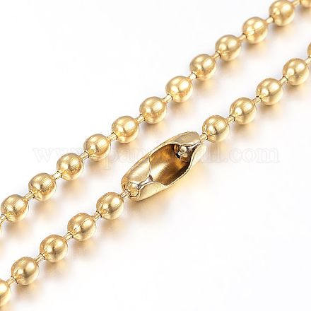 304 Stainless Steel Ball Chain Necklaces Making MAK-I008-01G-A02-1