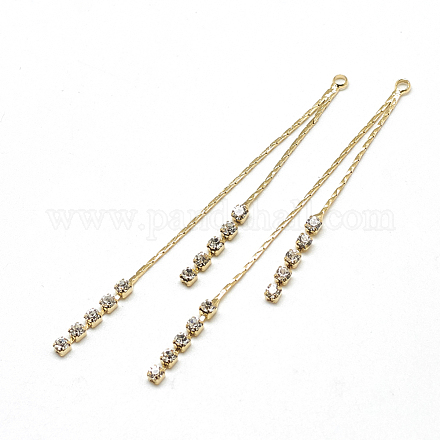 Brass Chain Tassel Big Pendants KK-T032-167G-1