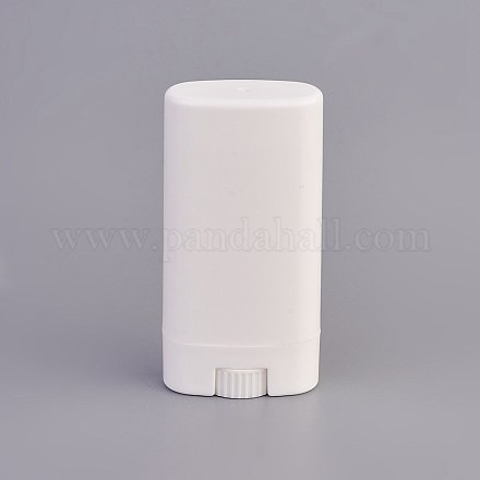 15g ppプラスチック消臭容器  詰め替え可能な制汗剤チューブ  diy消臭スティックヒールバーム化粧品用  ホワイト  75.5x38.5x18.5mm DIY-WH0143-37-1