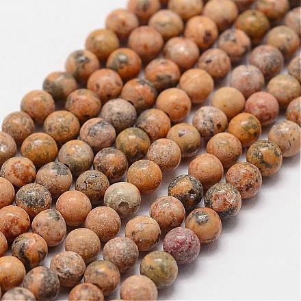 Chapelets de perles de jaspe en peau de léopard naturel G-N0187-02-3mm-1