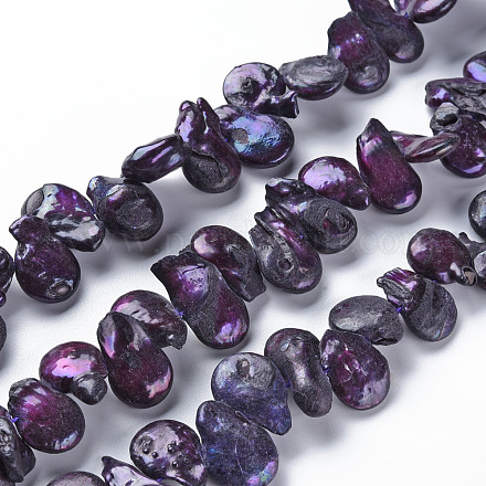 Naturales keshi abalorios de perlas hebras PEAR-S021-111C-07-1