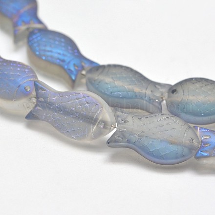 Galvanoplastie dépoli perles de poissons de fils de verre EGLA-M001-D04-1