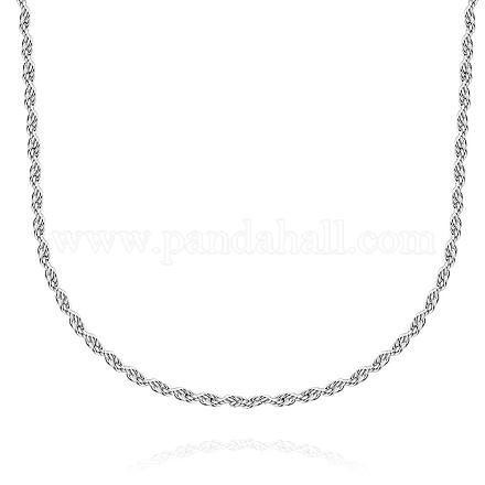 Unisex 316L Stainless Steel Rope Chain Necklaces NJEW-BB02014-18-1