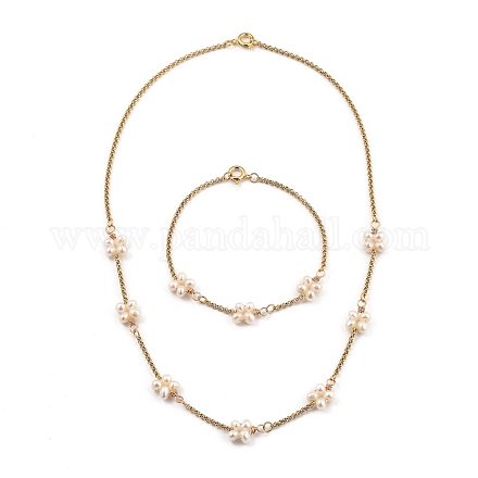 Ensembles de bijoux bracelets et colliers de perles SJEW-JS01112-1