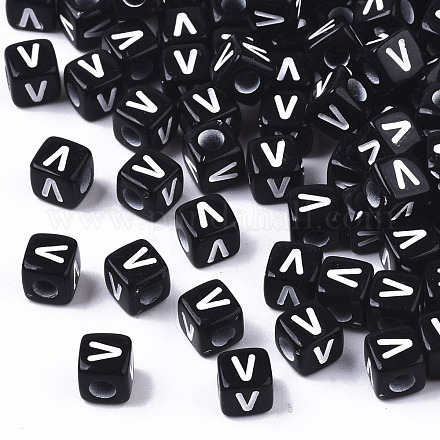 Opaque Acrylic Beads X-SACR-N002-01V-1
