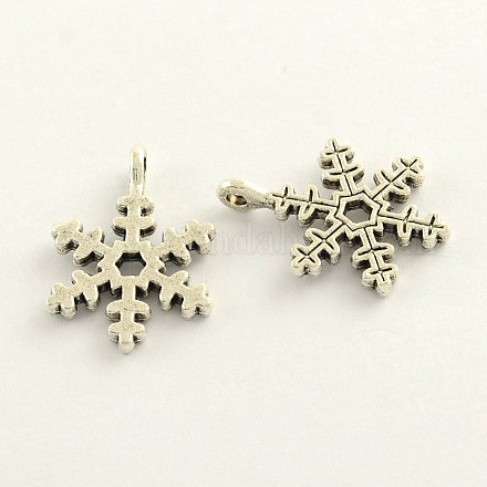 Christmas Snowflake Tibetan Style Zinc Alloy Pendants TIBEP-Q033-99-1
