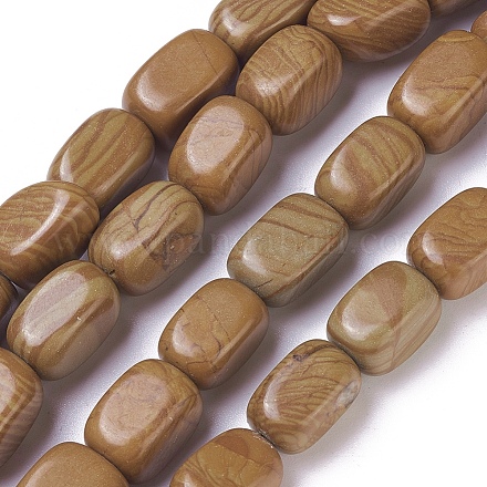 Natural Wood Lace Stone Beads Strands G-I222-09-1