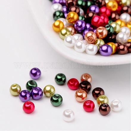 Luster Pearlized Glass Pearl Beads HY-X006-4mm-09-1