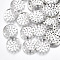 Iron Finger Ring/Brooch Sieve Findings, Perforated Disc Settings, Nickel Free, Platinum, 14x1mm, Hole: 1.2mm