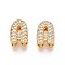 Brass Micro Pave Clear Cubic Zirconia Beads, Letter, Nickel Free, Letter A, 9x6.5x5mm, Hole: 4.5X1.8mm