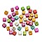 Plating Acrylic Beads, Cube with Initial Letter, Mixed Color, Random Mixed Letters, 6x6x6mm, Hole: 3.5mm, 550pcs/86g
