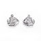 201 Stainless Steel Charms, Fish, Stainless Steel Color, 13x12x4mm, Hole: 1.5mm