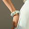 Acrylic Bead Bangles for Women, White, Inner Diameter: 3-1/8 inch(7.8cm)