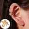 Brass Rhinestone Cuff Earrings, Light Gold, Star, 10x10mm