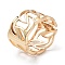 Alloy Wide Hinged Bangles, Chunky Hollow Bangles for Women, Golden, Inner Diameter: 2-1/4x2 inch(5.8x5cm) 