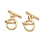 Brass Toggle Clasps, Real 18K Gold Plated, clasp: 17x14x3.5mm, Hole: 1.5mm, bar: 17x5x3mm, hole: 1mm