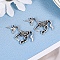 Alloy Pendants, Unicorn Skeleton Charm, with Loop, Antique Silver, 24x42mm