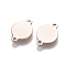 Ion Plating(IP) 304 Stainless Steel Links connectors, Flat Round, Rose Gold, 10x14.5x0.7mm, Hole: 1.2mm