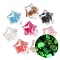 Luminous Transparent Resin Beads, Star, Glow in the Dark, with Glitter Powder, Mixed Color, 20~20.5x22x16mm, Hole: 1.8mm