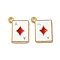 Rack Plating Alloy Charms, with Enamel, Cadmium Free & Nickel Free & Lead Free, Golden, Playing Card Charm, Ace of Diamonds, Red, 14.5x11x1.5mm, Hole: 1.4~1.5mm