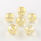 Round AB Color Transparent Acrylic Beads, with Colorful Glitter Powder, Champagne Yellow, 14mm, Hole: 1.5~2mm, about 318pcs/500g