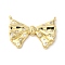 Real 18K Gold Plated Brass Micro Pave Cubic Zirconia Pendants, Bowknot, Clear, 23x31.5x4mm, Hole: 1.4mm