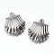 Non-Tarnish 304 Stainless Steel Charms, Shell, Stainless Steel Color, 15x13x3.5mm, Hole: 1.5mm