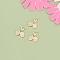 10Pcs Brass Charms, Cadmium Free & Nickel Free & Lead Free, with Rhinestone, Real 18K Gold Plated, 13.5x10.5x1.5mm, Hole: 1.2mm