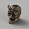 Brass European Beads, Large Hole Beads, for Knife Lanyard Keychain Bracelet, Skull, Antique Bronze, 18.5x14.5x18mm, Hole: 5.5mm