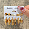 Alloy & Plastic Pearl & Acrylic Earring Sets, Golden, 6~70mm, 6pairs/set