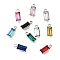 304 Stainless Steel Rhinestone Pendants, Rectangle, Stainless Steel Color, 12x5.2x3~3.5mm, Hole: 1.6mm, 10pcs/set