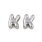 304 Stainless Steel Charms, Letter, Letter K, 7x5.5x3.5mm, Hole: 1.8mm