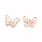 201 Stainless Steel Charms, Butterfly, Rose Gold, 11x15x0.7mm, Hole: 1~4mm